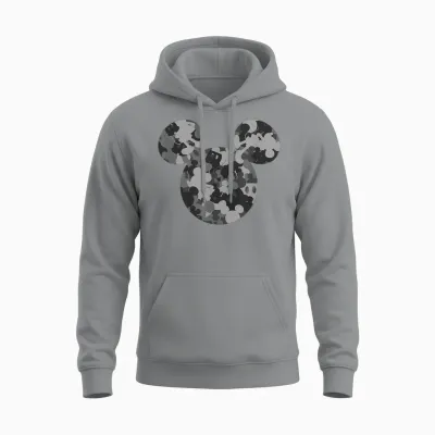 Disney Mickey Camo Gray Unisex Hoodie - Sport Grey