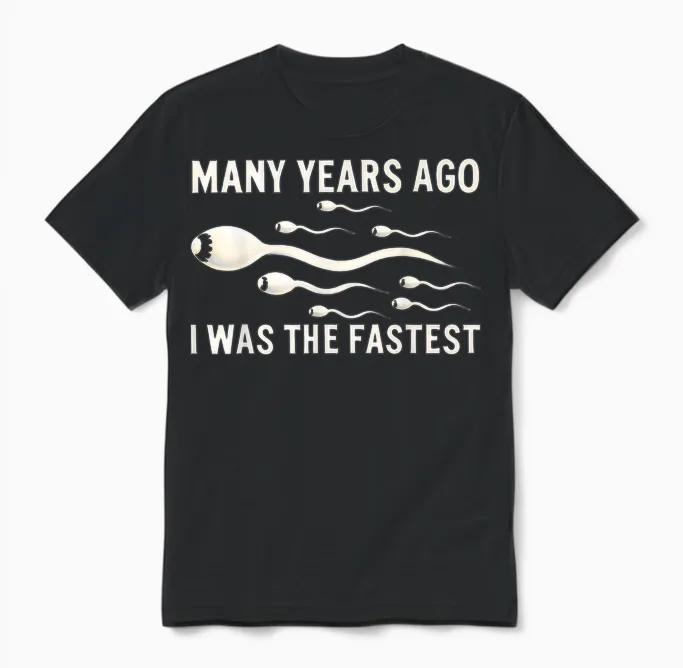 Many Years Ago I Was the Fastest Funny T-Shirt, Black Unisex T-Shirt in Black