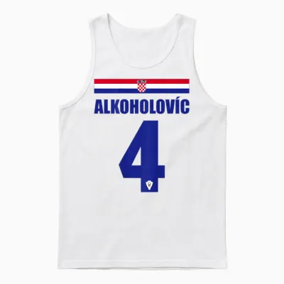 Croatia Drinking Jersey Party Jersey T-Shirt, White Unisex Tank Top - White
