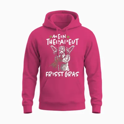 Mein Therapeut Frisst Gras Andenkamel Pako Alpaka Spruch Unisex Hoodie - Heliconia