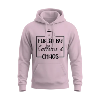 Fueled by Caffeine and Chaos Mother's Day Coffee Unisex Hoodie - Light Pink