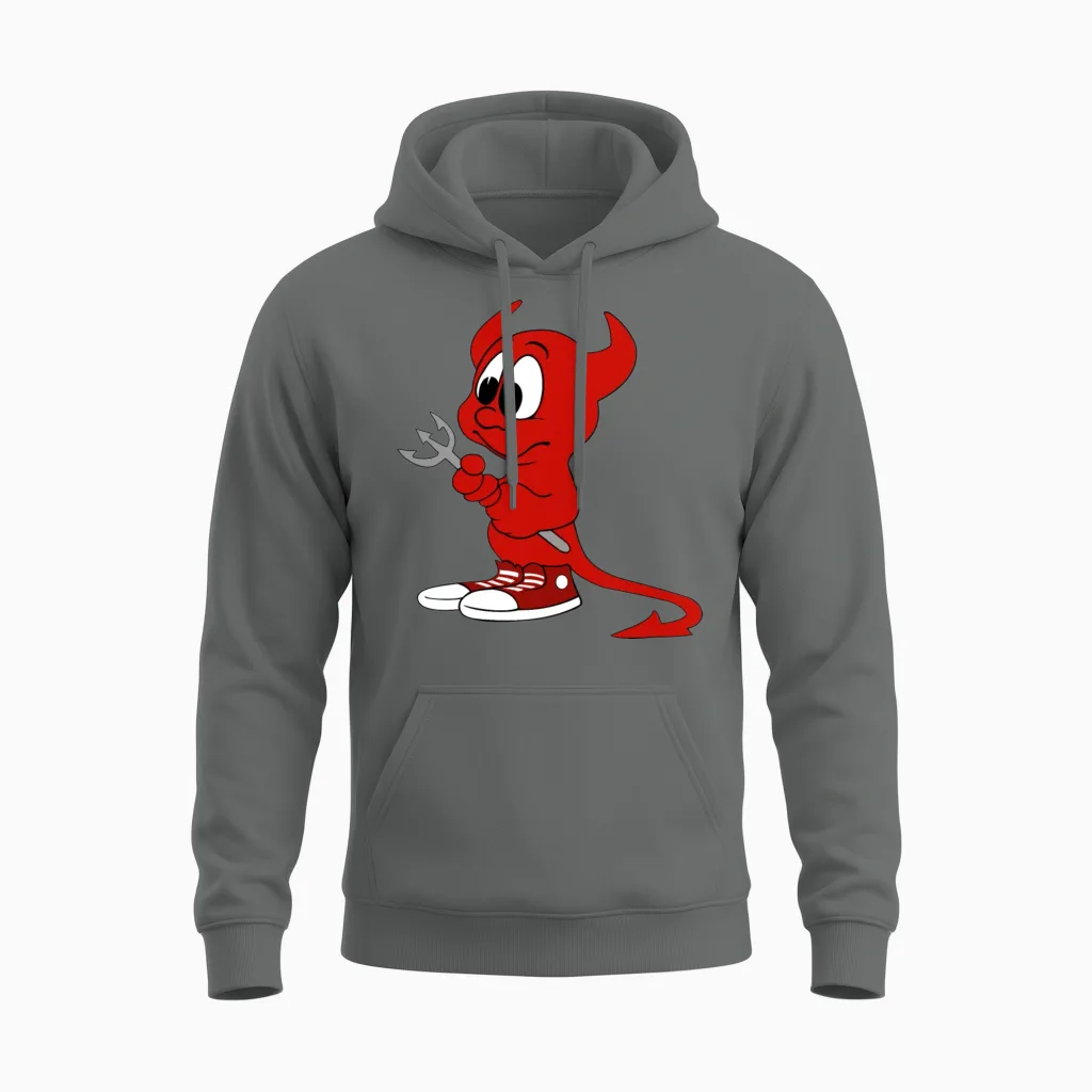 Beastie Freebsd Daemon Unisex Hoodie in Graphite Heather