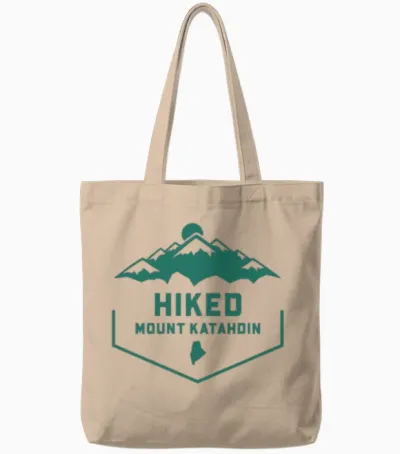 Hiked Mount Katahdin Tote Bags - Natural