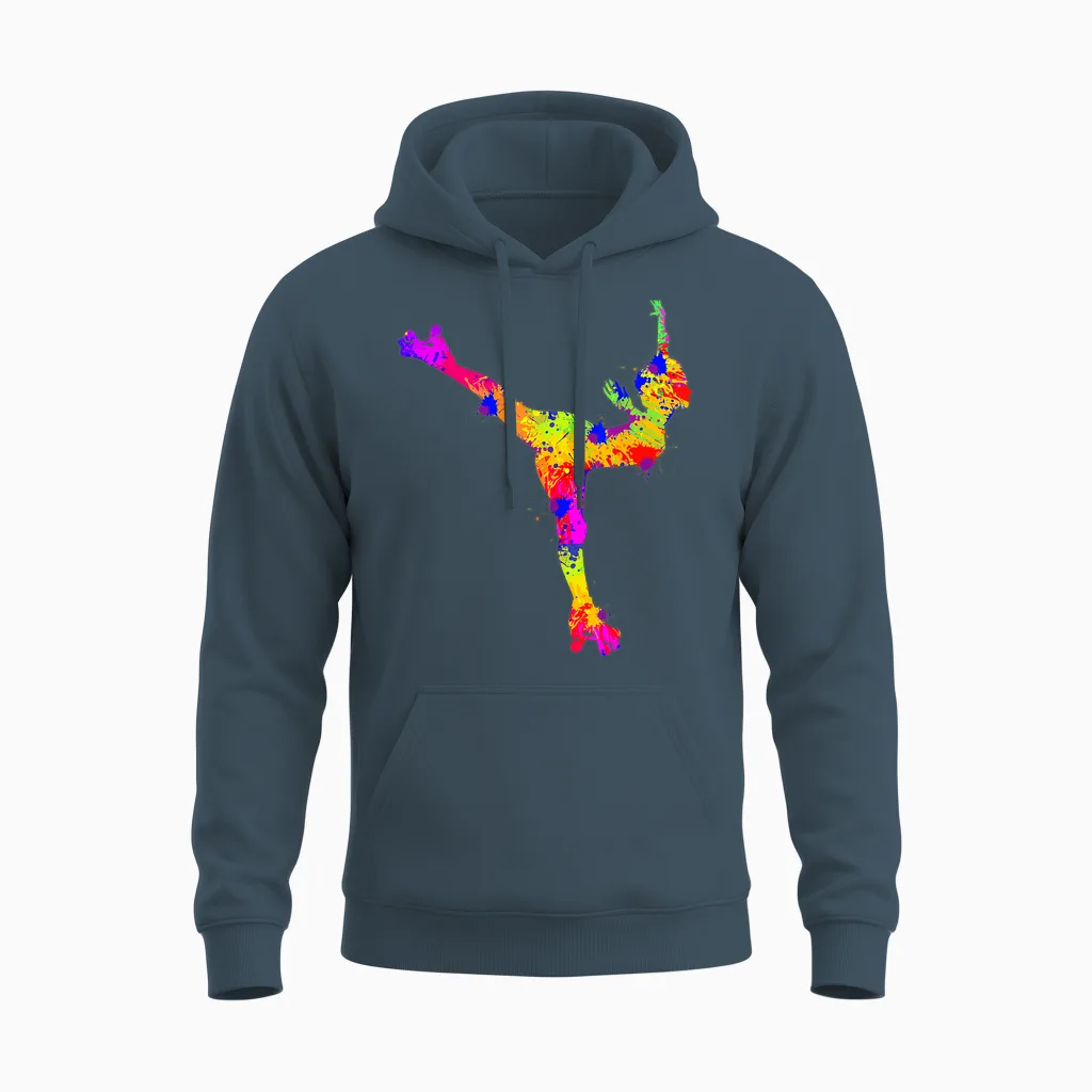 Roller Skates Roller Skates Women's Girls Children's T-Shirt, Black Unisex Hoodie in Dark Heather