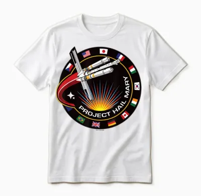 Project Hail Mary Spaceship Mission Badge Unisex T-Shirt - White