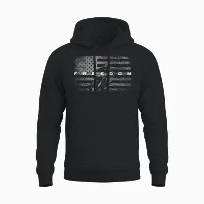 American Flag Dirt Bike Motocross Unisex Hoodie - Black