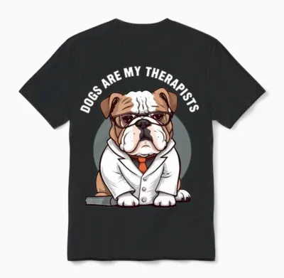 Dog Therapist Dogs Are My Therapists Unisex T-Shirt - Black