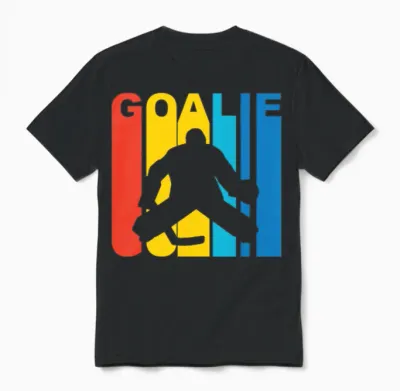 Retro Hockey Goalie Unisex T-Shirt - Black