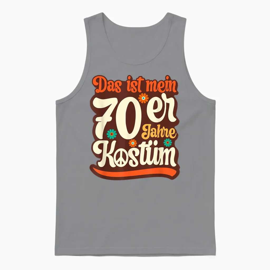 Das Ist Mein 70s Costume Outfit Party Men's, Women's T-Shirt, Black Unisex Tank Top in Sport Grey