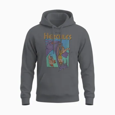 Disney Hercules Hydra Battle Retro Classic Movie Unisex Hoodie - Charcoal