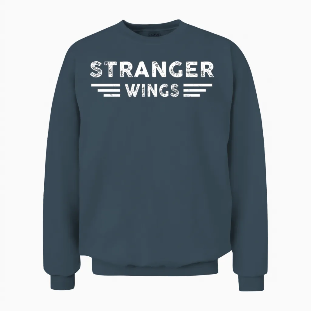 Funny Stranger Wings Unisex Sweatshirt in Dark Heather