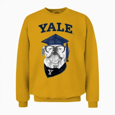 Yale University Smart Bulldog Handsome Dan Graduation Unisex Sweatshirt - Gold