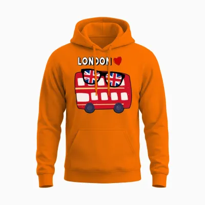 I Love London - Gift for Someone Who Loves London Unisex Hoodie - Safety Orange