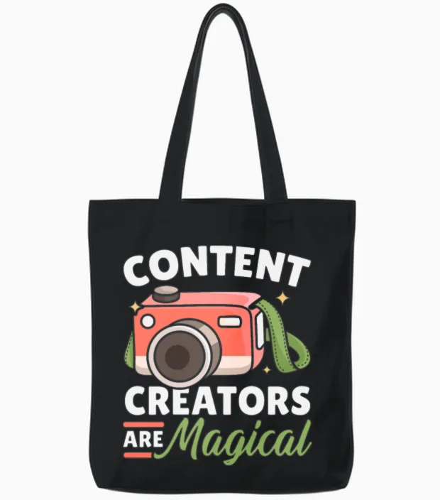 Content Creators Are Magical Social Media Vlogger Tote Bags in Black