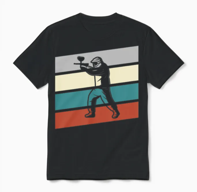 Paintball Retro Unisex T-Shirt in Black