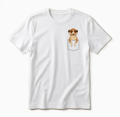 Meerkat Pocket Unisex T-Shirt - White