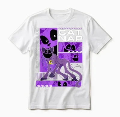 Poppy Playtime Cat Nap Get Some Rest Multiple Pose Unisex T-Shirt - White