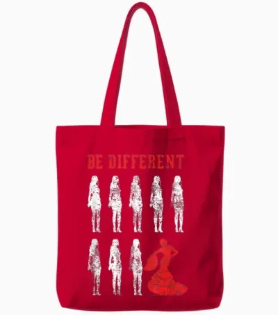 Be Different Flamenco Dancer | Spanish Dance | Flamenco T-Shirt, Black Tote Bags - Red