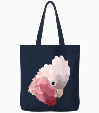 Galah Cockatoo (rose Breast Cockatoo) Tote Bags - Navy