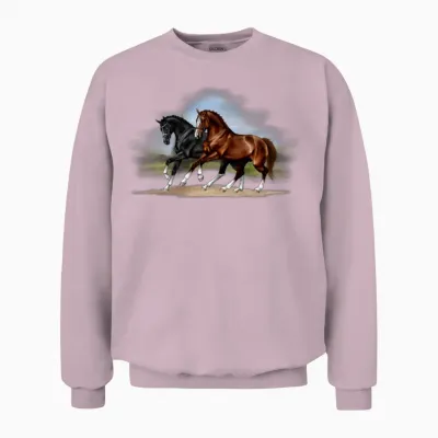Horses Unisex Sweatshirt - Light Pink