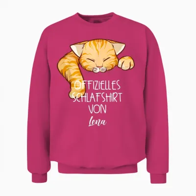 Offizielles Schlafshirt Von Lena Nachthemd Katzen Unisex Sweatshirt - Heliconia