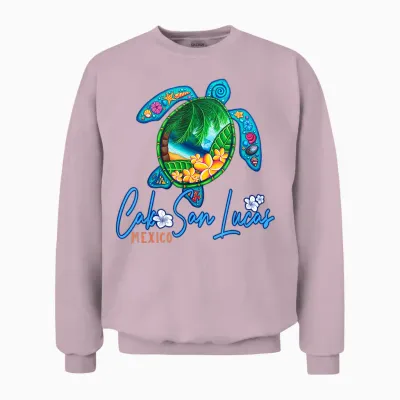 Cabo San Lucas Sea Turtle Mexico Vacation Family Trip Unisex Sweatshirt - Light Pink