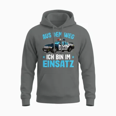 Polizei T-Shirt | Aus Dem Weg Bin Im Einsatz Jungen Polizei Unisex Hoodie - Graphite Heather
