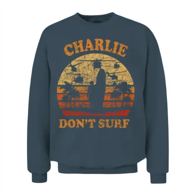 Charlie Does Not Surf in the Military Vietnam War Unisex Sweatshirt - Dark Heather