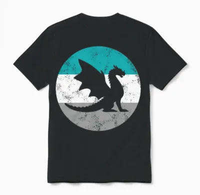 Dragon Retro for Men or Boys Unisex T-Shirt - Black