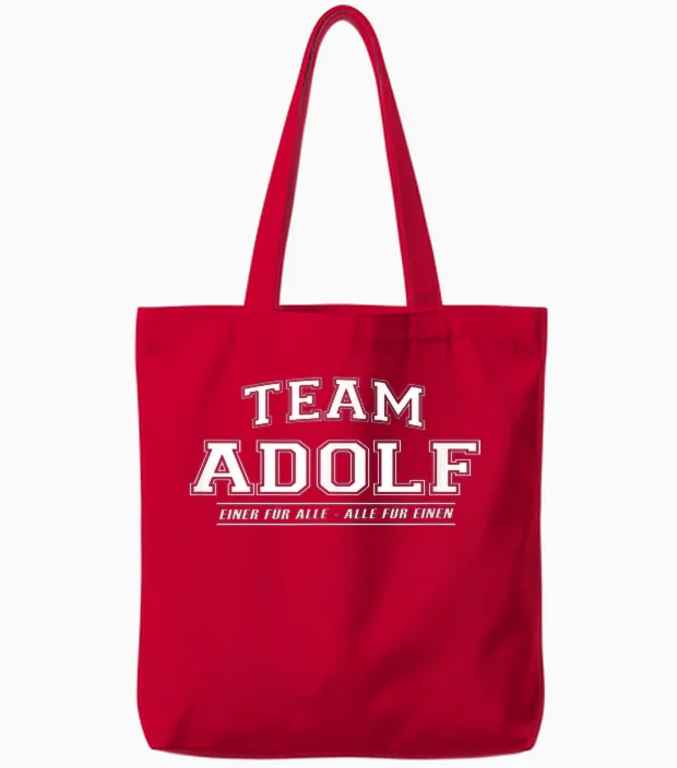 Team Adolf | Proud Family - Last Name Gift T-Shirt, Black Tote Bags in Red