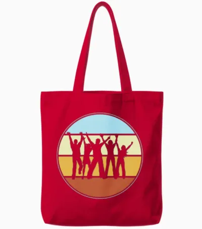 Dancing Retro Tote Bags - Red