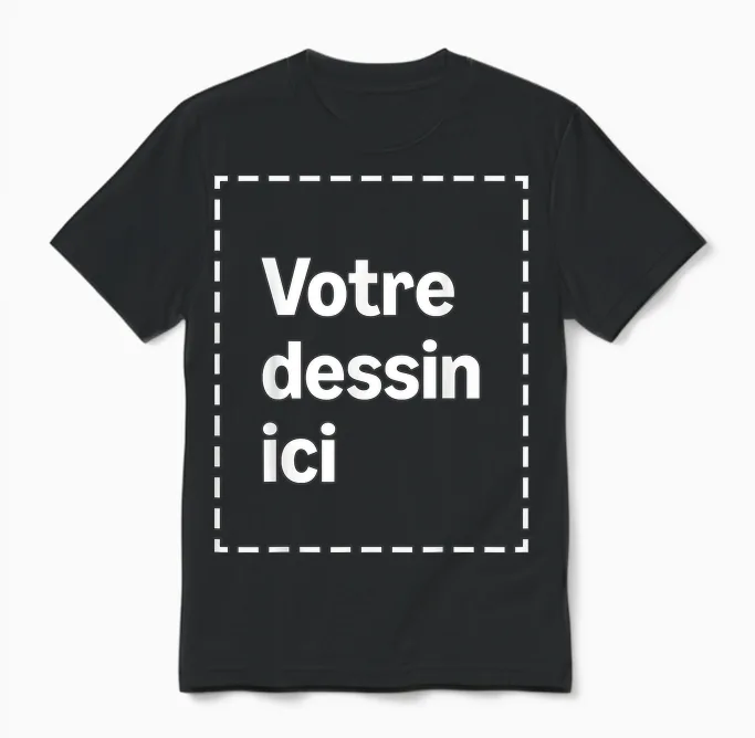 T-Shirt Customise with Your Image Face Front Unisex T-Shirt in Black
