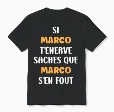 Name Marco Humour Marco Unisex T-Shirt - Black
