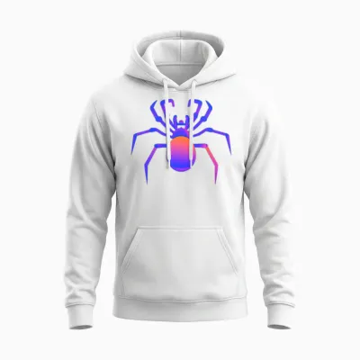 Spider Halloween Retro Colorful Unisex Hoodie - White