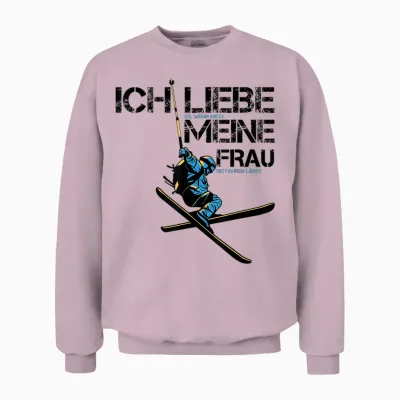 Ich Liebe Es Wenn Mich Meine Frau Ski Fahren Lässt Skifahrer Unisex Sweatshirt - Light Pink