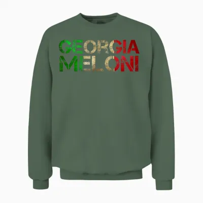 Georgia Meloni Italienische Heldenflagge Unisex Sweatshirt - Military Green