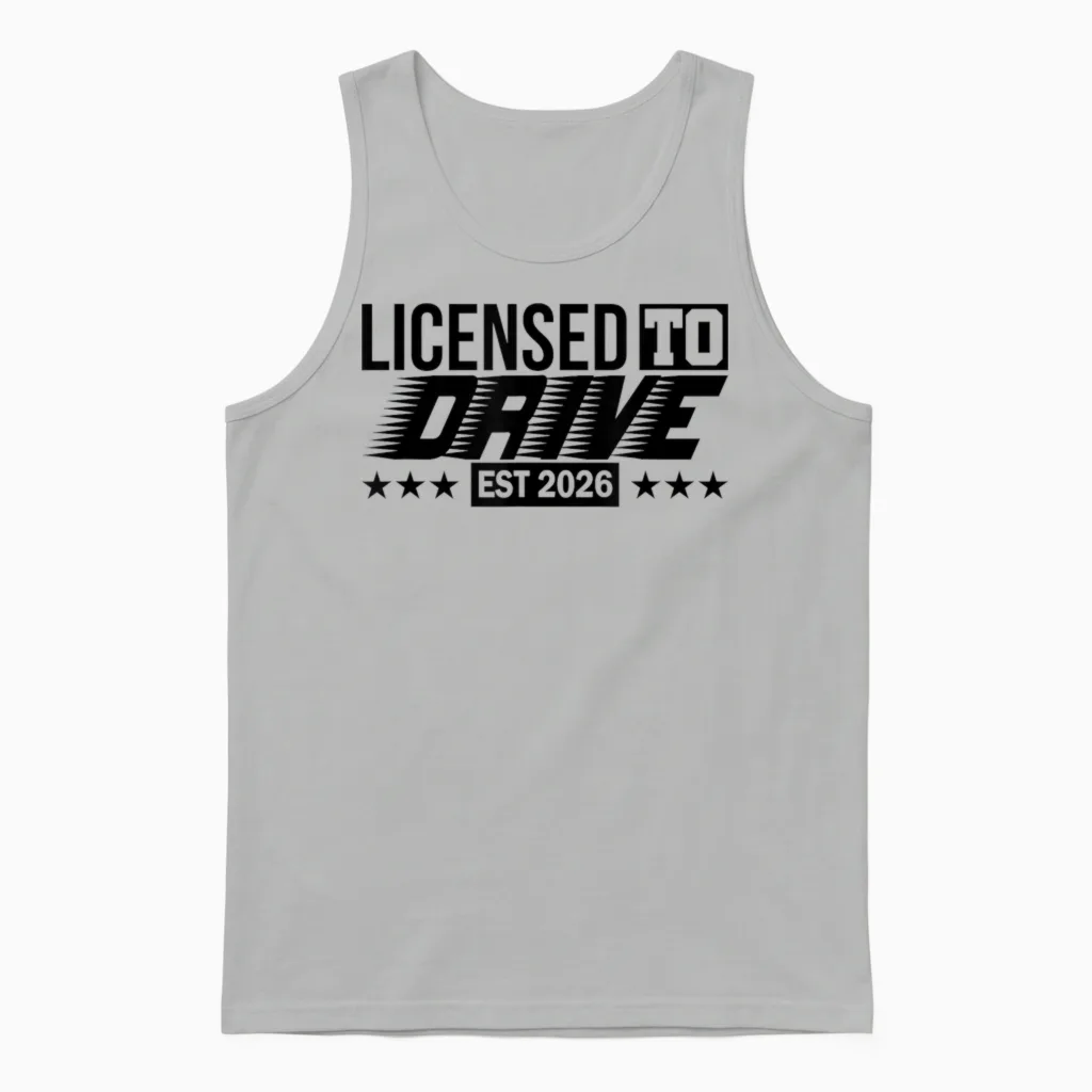 Driver's License | Passed Examination Driver License 2026 Unisex Tank Top in Ash
