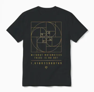 The Fibonacci Ratio the Golden Ratio (fibonacci Phi Numbers) T-Shirt, Black Unisex T-Shirt - Black