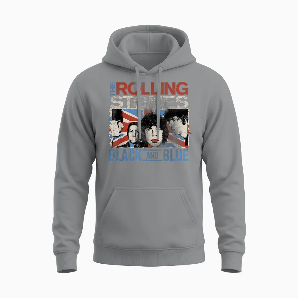 Offizielle the Rolling Stones Schwarz Und Blau Unisex Hoodie in Sport Grey