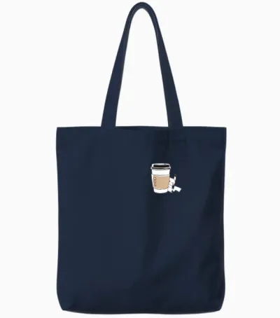 Pokémon Pikachu Sketch Mini Coffee Cup Cute Pocket Icon Tote Bags - Navy