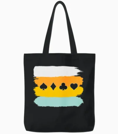 Poker Retro Tote Bags - Black