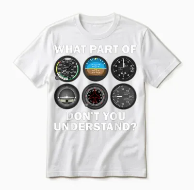 Funny Pilot Art Men Women Aviation Airline Pilot Instruments T-Shirt Small Unisex T-Shirt - White