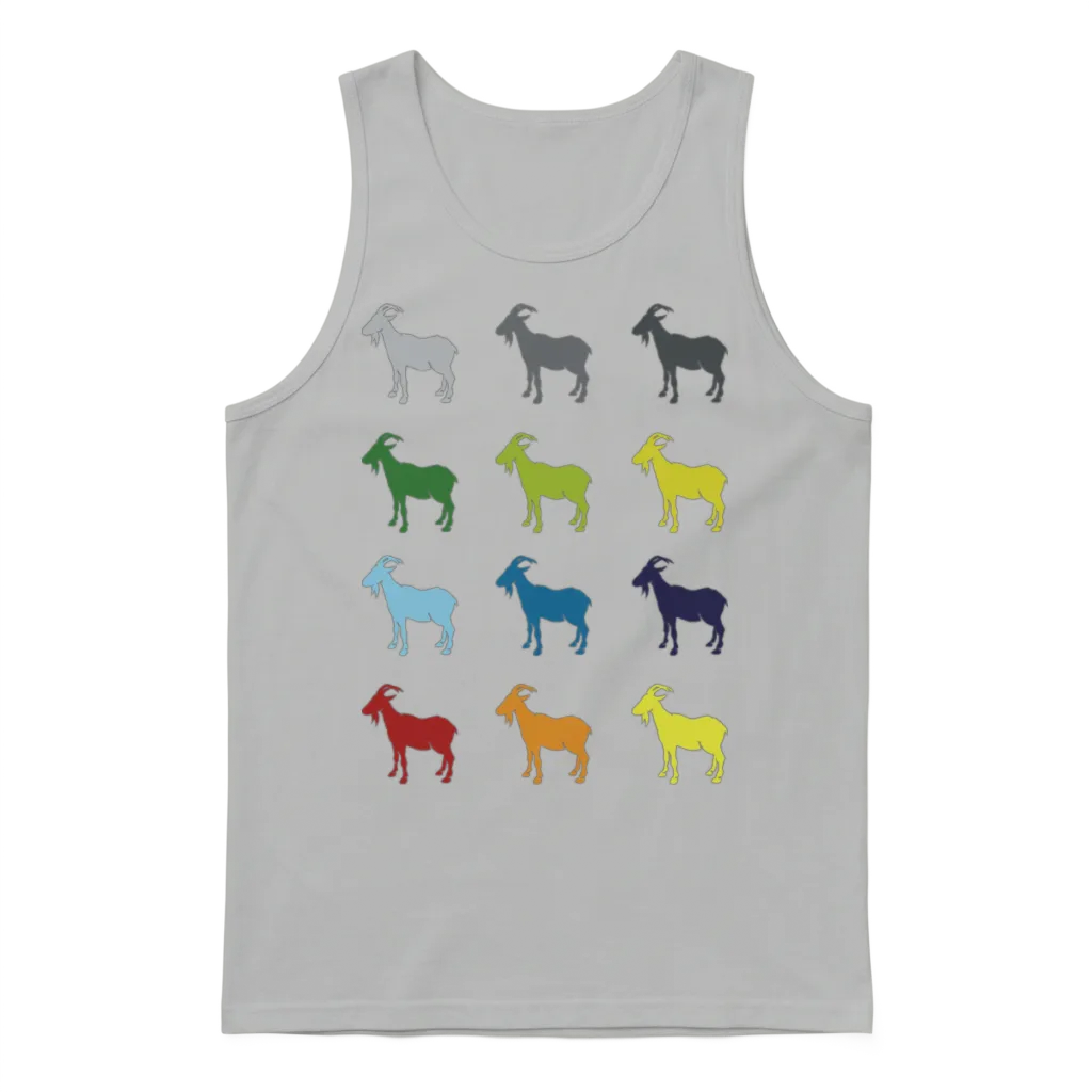 Neon Pop Art Retro Goat Animal Gift Idea Unisex Tank Top - Ash