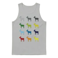 Neon Pop Art Retro Goat Animal Gift Idea Unisex Tank Top - Ash – 1