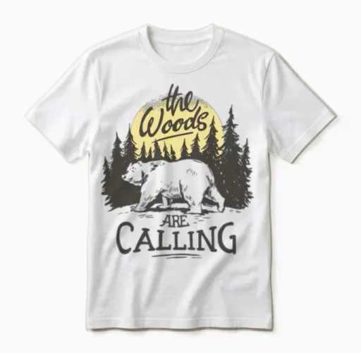 The Woods Are Calling Unisex T-Shirt in White
