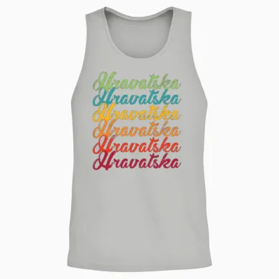 Hrvatska Croatia Retro Unisex Tank Top - Ash