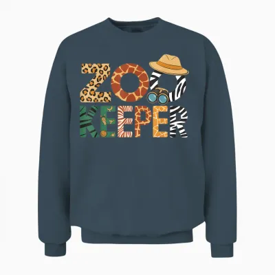 Zookeeper Costume Art Animals Safari Savanna Zoo Keeper Unisex Sweatshirt - Dark Heather
