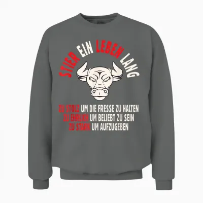 Sternzeichen Stier Geschenk - Unisex Astrologie-T-Shirt Schwarz Klein Eu S Unisex Sweatshirt - Graphite Heather