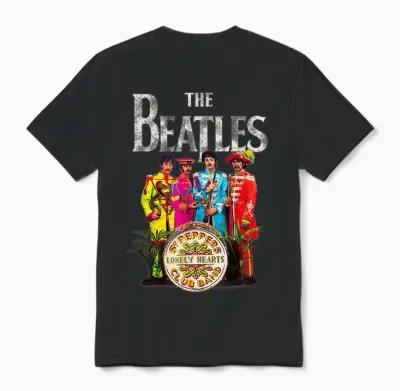 The Beatles Sgt. Pepper's Lonely Hearts Short Sleeve Unisex T-Shirt - Black