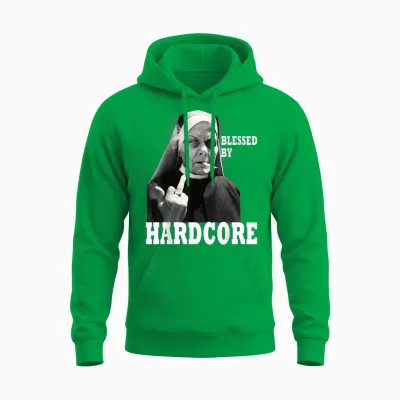 Techno Nun Hardcore Gabber T-Shirt, Black, S Unisex Hoodie - Irish Green